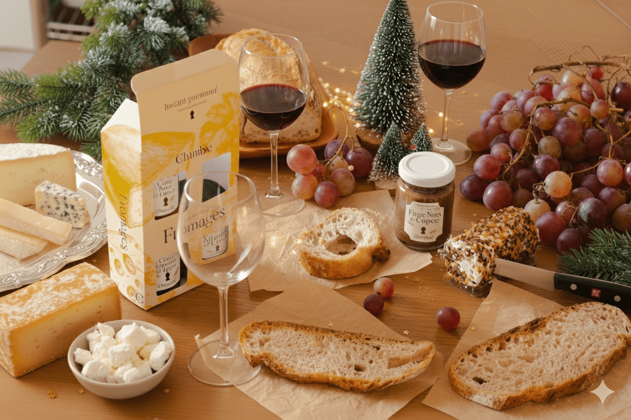 Toute la gamme de Noël de confitures artisanales de La Chambre avec des idées cadeaux, des coffrets à offrir et des confitures de Noël spéciales